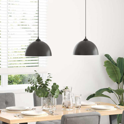Lampada a Sospensione 2 pz Regolabile E27 Nero Ã˜ 30 cm Metallo