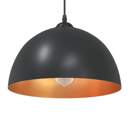 Lampada a Sospensione 2 pz Regolabile E27 Nero Ã˜ 30 cm Metallo