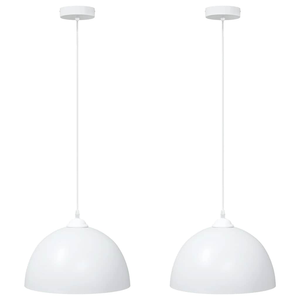 Lampada a Sospensione 2 pz Regolabile E27 Bianco Ã˜ 30cm Metallo