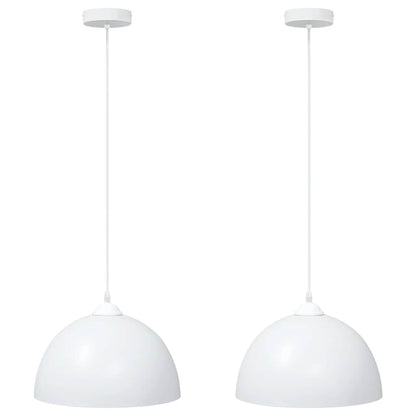 Lampada a Sospensione 2 pz Regolabile E27 Bianco Ã˜ 30cm Metallo