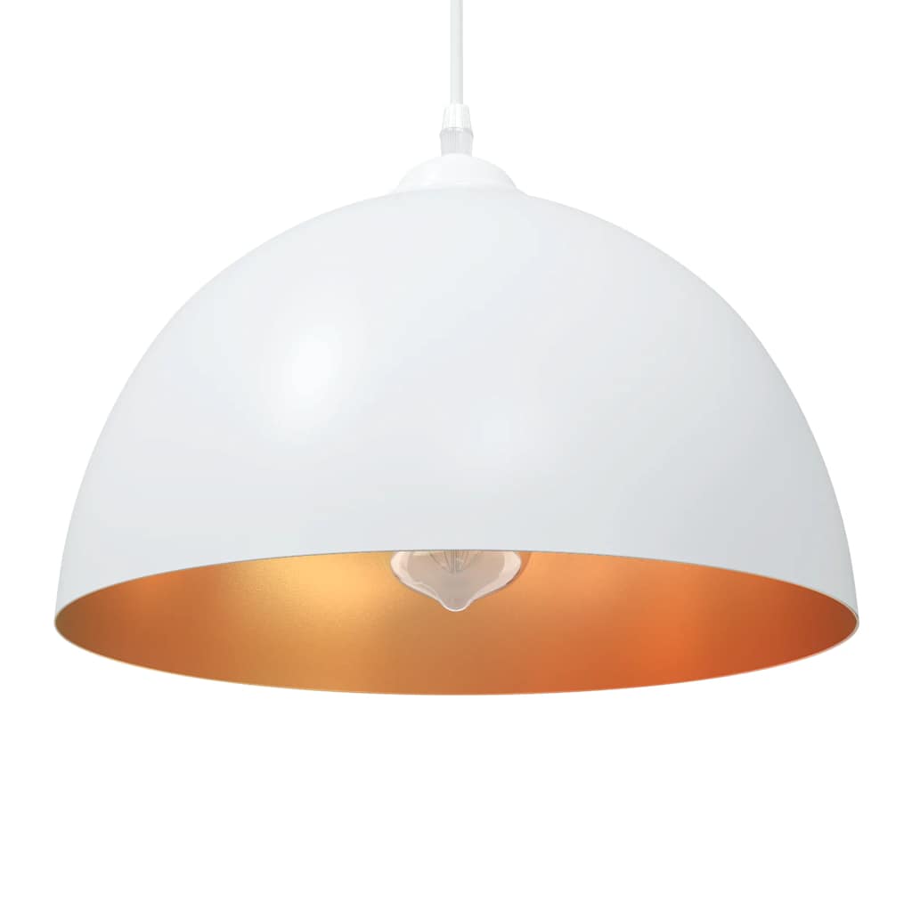 Lampada a Sospensione 2 pz Regolabile E27 Bianco Ã˜ 30cm Metallo