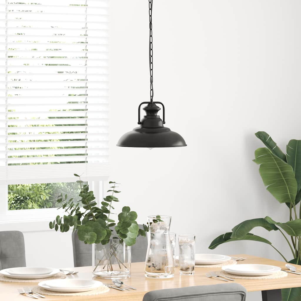 Lampada a Sospensione E27 Nero Ã˜31 cm in Metallo