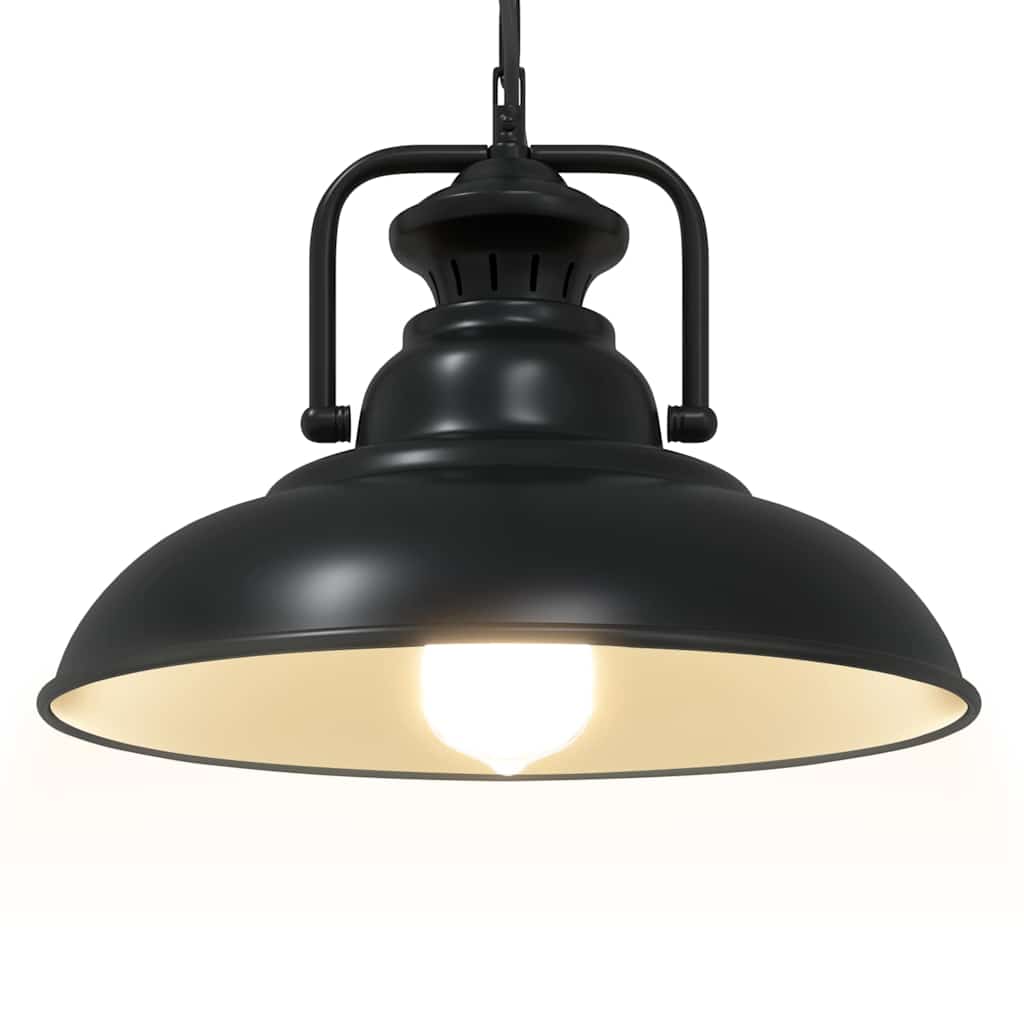 Lampada a Sospensione E27 Nero Ã˜31 cm in Metallo