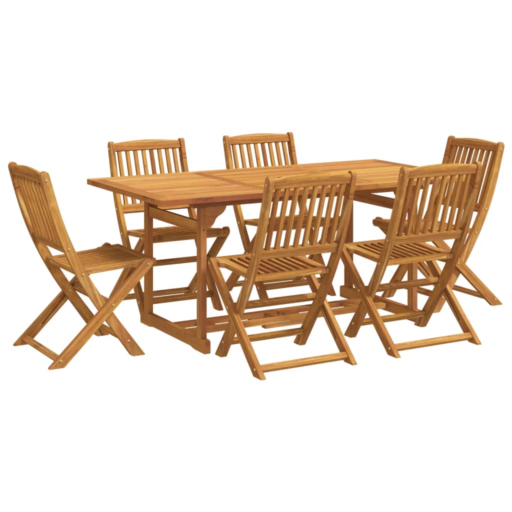 Set da Pranzo da Giardino 7pz 180x90x75cm Legno Massello Acacia