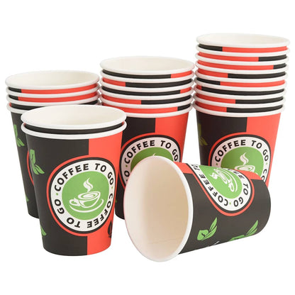 Bicchieri da CaffÃ¨ in Carta 1000 pz 12oz 300ml Rosso e Nero