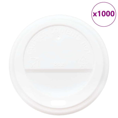 Coperchi Tazze da CaffÃ¨ Carta Ã˜80mm 8oz 1000 pz Plastica Bianca