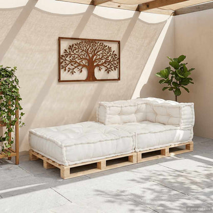 Divano Componibile Crema 70x70x54 in Tessuto