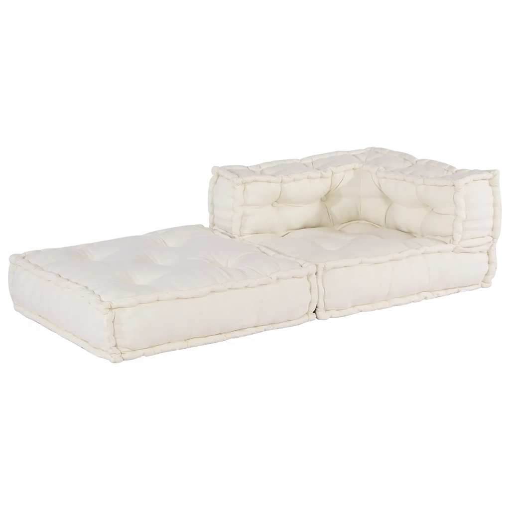 Divano Componibile Crema 70x70x54 in Tessuto