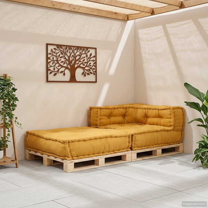 Divano Componibile Giallo 70x70x54 in Tessuto