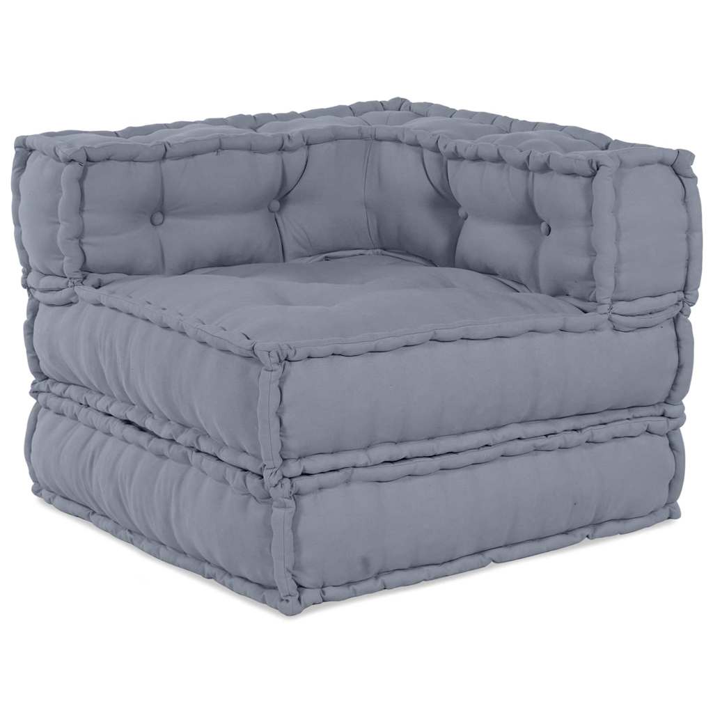 Divano Modulare a Fiori Grigio 70 x 70 x 56 cm Tessuto