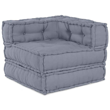 Divano Modulare a Fiori Grigio 70 x 70 x 56 cm Tessuto
