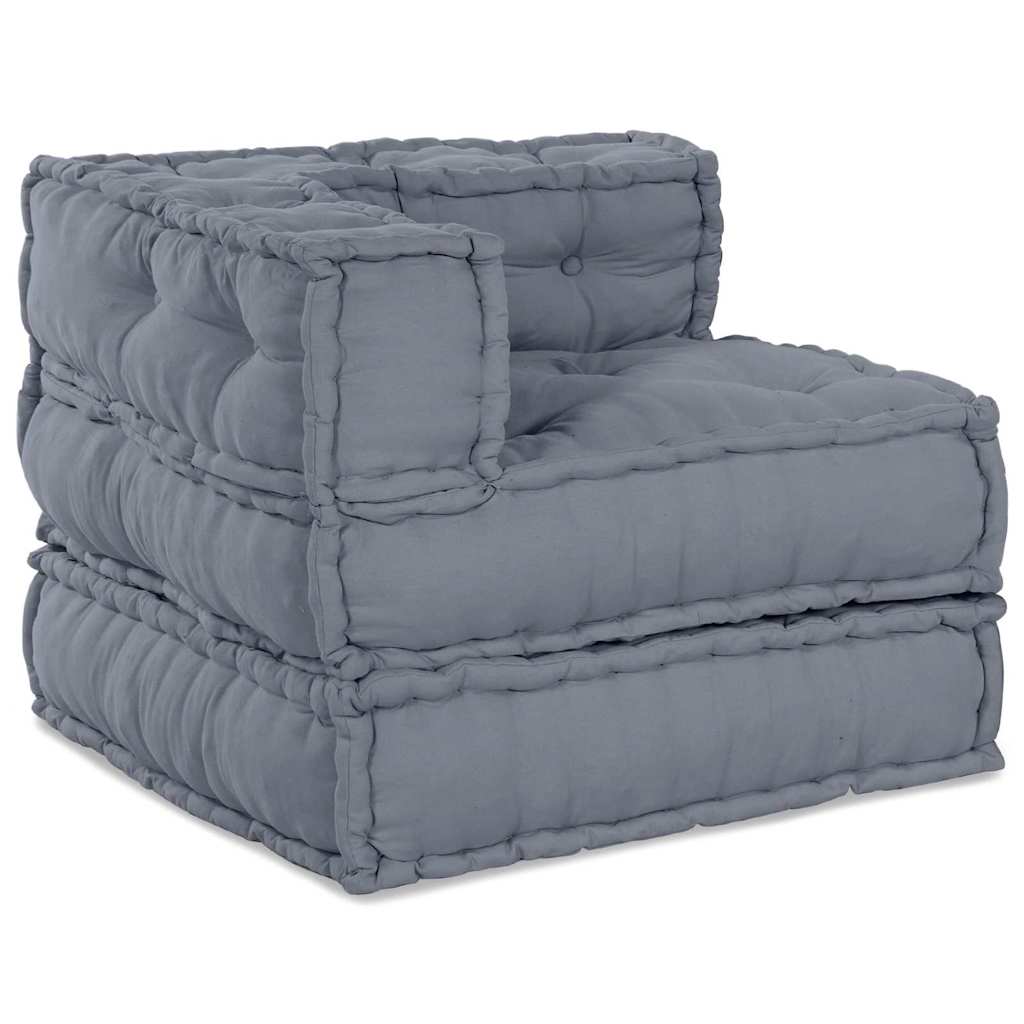 Divano Modulare a Fiori Grigio 70 x 70 x 56 cm Tessuto