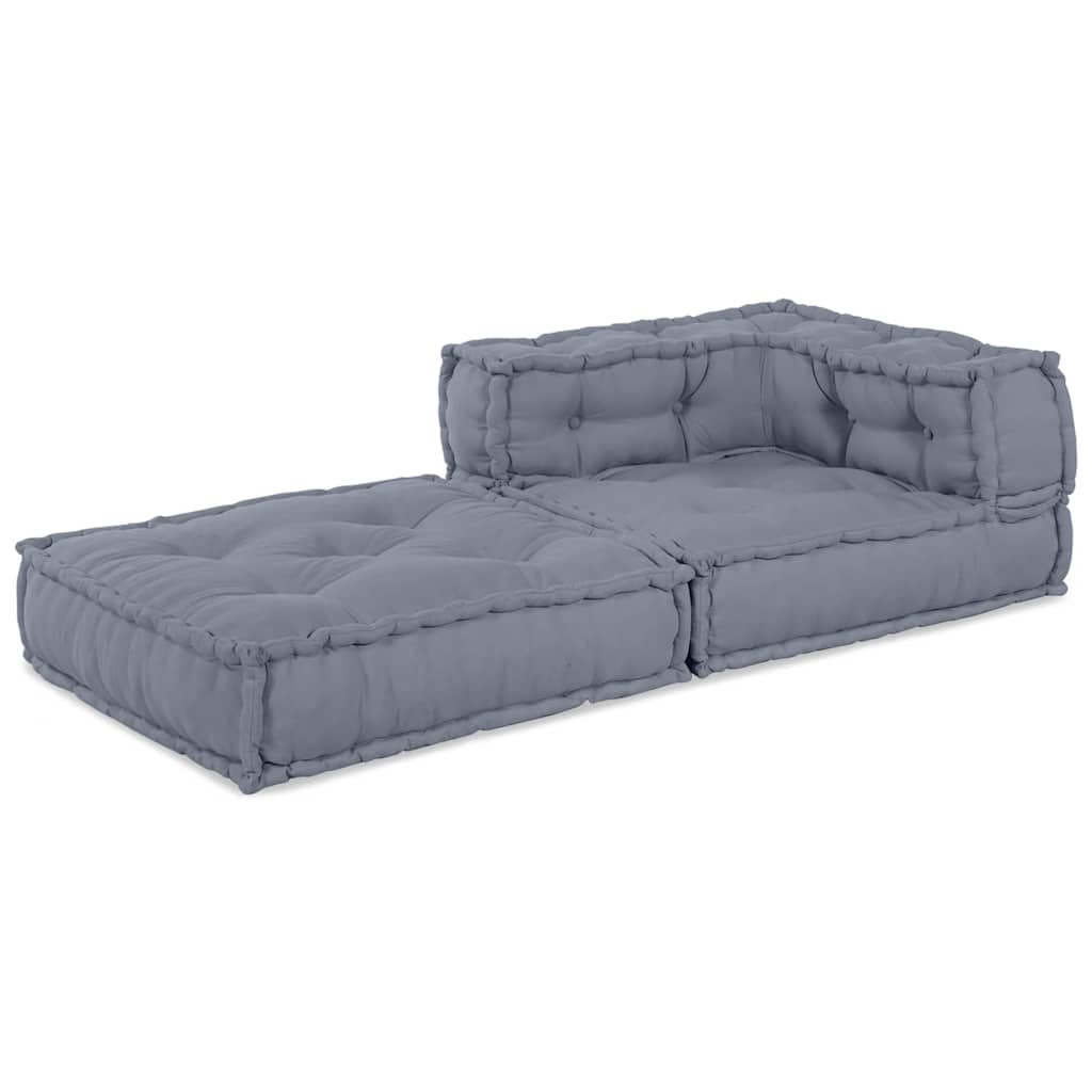 Divano Modulare a Fiori Grigio 70 x 70 x 56 cm Tessuto