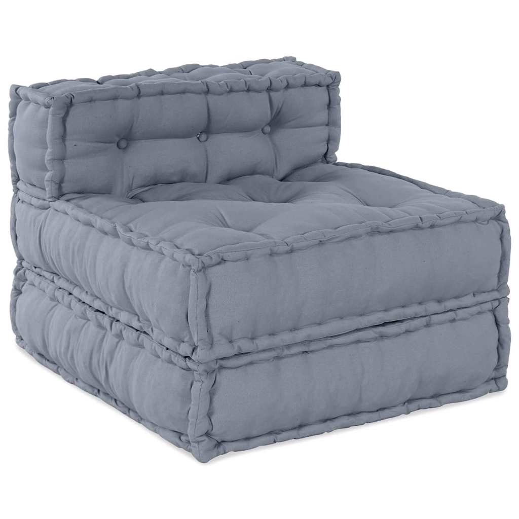 Divano Modulare a Fiori Grigio 70 x 70 x 56 cm Tessuto