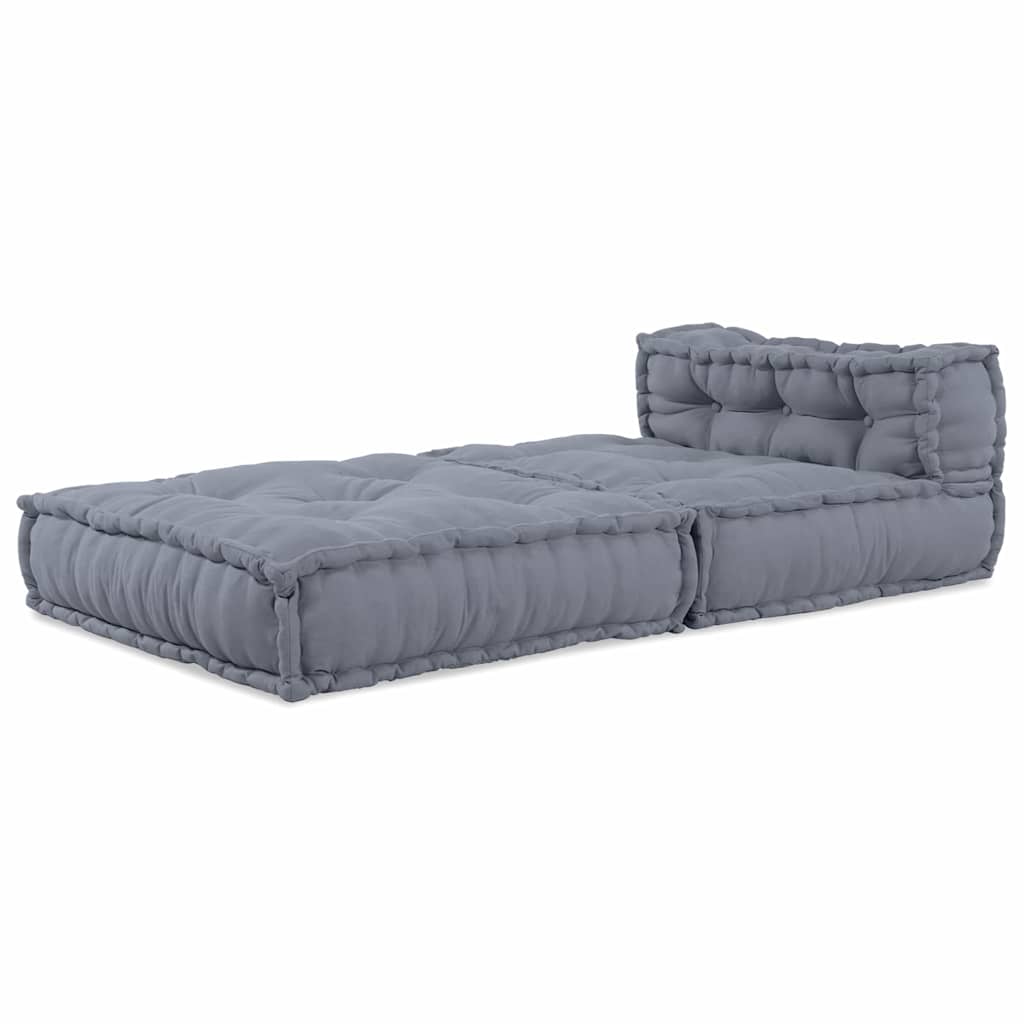 Divano Modulare a Fiori Grigio 70 x 70 x 56 cm Tessuto