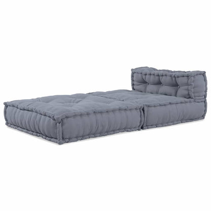 Divano Modulare a Fiori Grigio 70 x 70 x 56 cm Tessuto