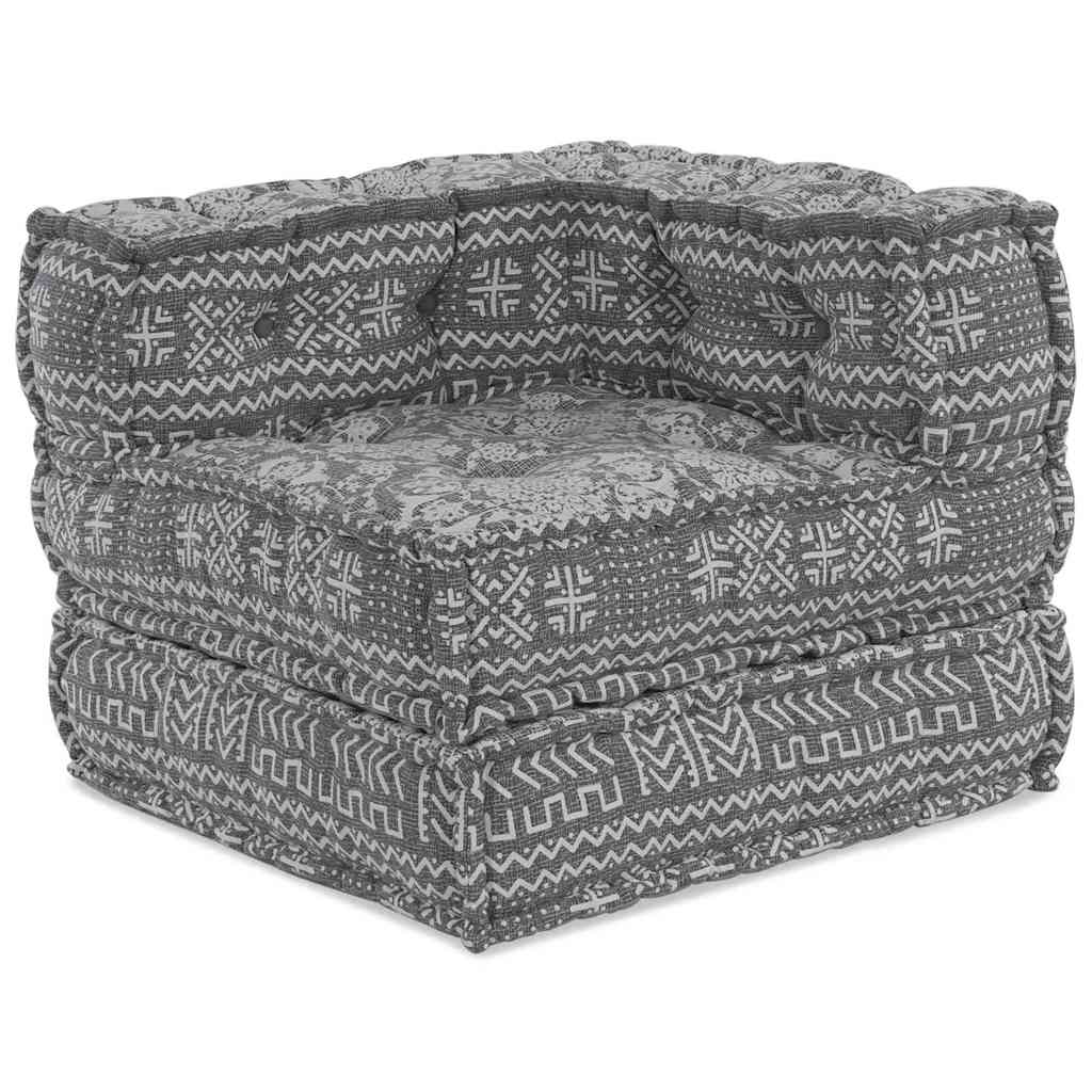 Divano Modulare a Fiori Grigio chiaro 70 x 70 x 56 cm Tessuto