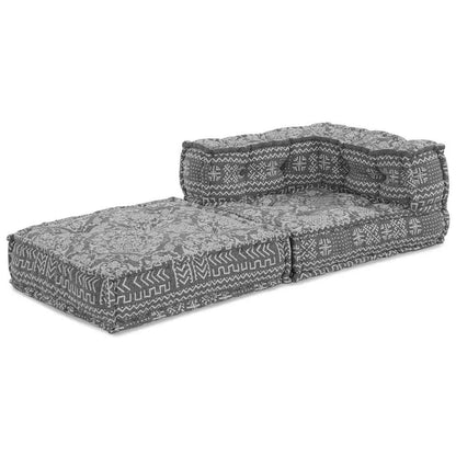 Divano Modulare a Fiori Grigio chiaro 70 x 70 x 56 cm Tessuto