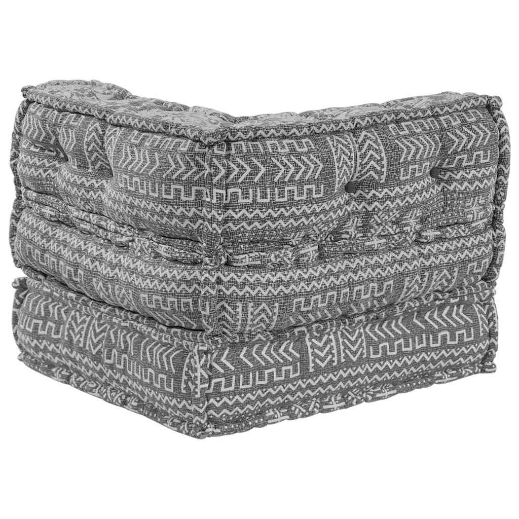 Divano Modulare a Fiori Grigio chiaro 70 x 70 x 56 cm Tessuto