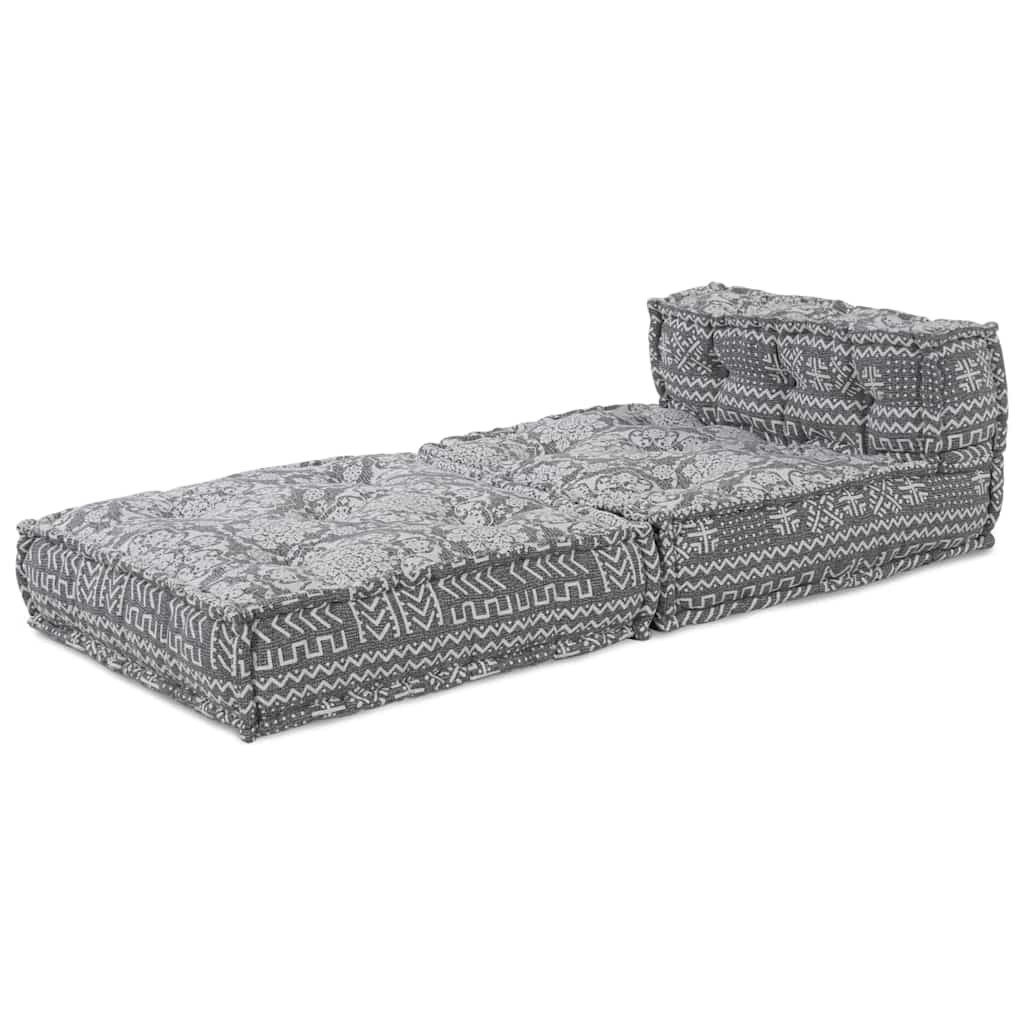 Divano Modulare a Fiori Grigio chiaro 70 x 70 x 56 cm Tessuto
