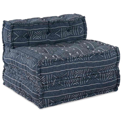 Divano Modulare a Fiori Stampa Indigo 70 x 70 x 56 cm Tessuto