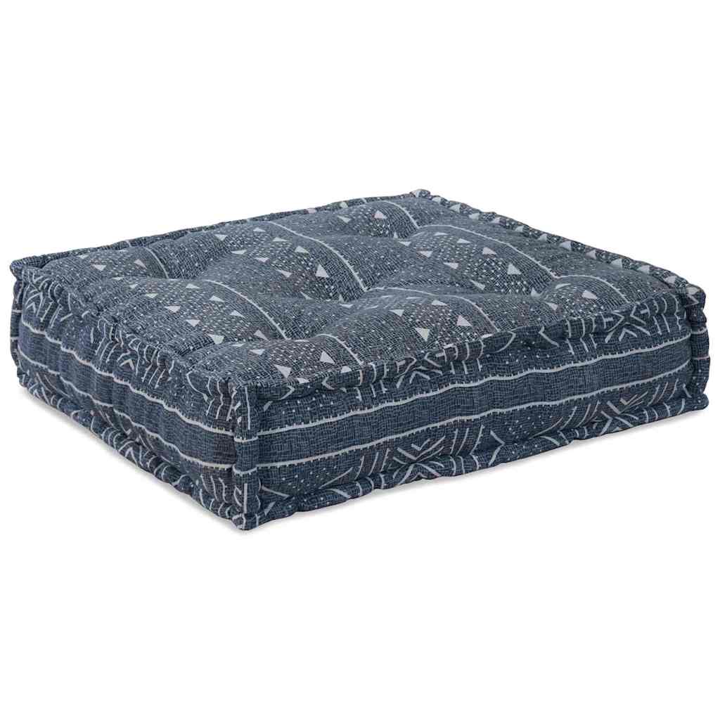 Divano Modulare a Fiori Stampa Indigo 70 x 70 x 56 cm Tessuto