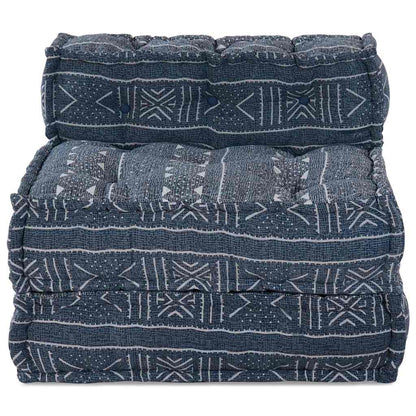 Divano Modulare a Fiori Stampa Indigo 70 x 70 x 56 cm Tessuto