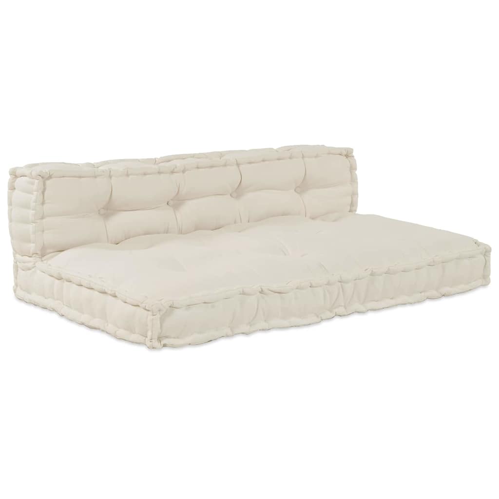 Divano modulare a patchwork 2 pcs Crema 120 x 80 x 38 cm