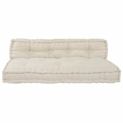 Divano modulare a patchwork 2 pcs Crema 120 x 80 x 38 cm