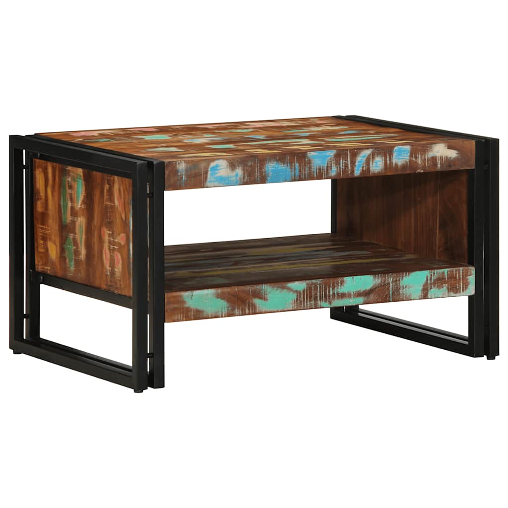 Tavolino Salotto Multicolore 70x50x38cm Legno Massello Recupero