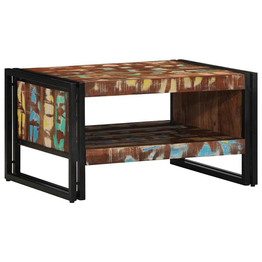 Tavolino Salotto Multicolore 70x50x38cm Legno Massello Recupero