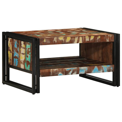 Tavolino Salotto Multicolore 70x50x38cm Legno Massello Recupero