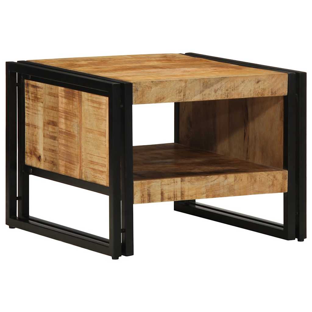 Tavolino da Salotto 50x50x38 cm Legno Massello di Mango Grezzo