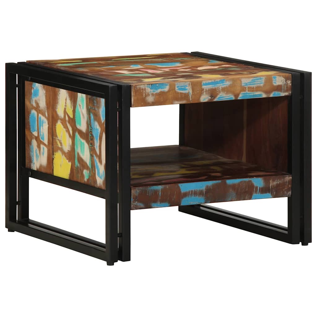 Tavolino Salotto Multicolore 50x50x38cm Legno Massello Recupero