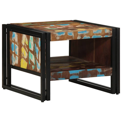Tavolino Salotto Multicolore 50x50x38cm Legno Massello Recupero