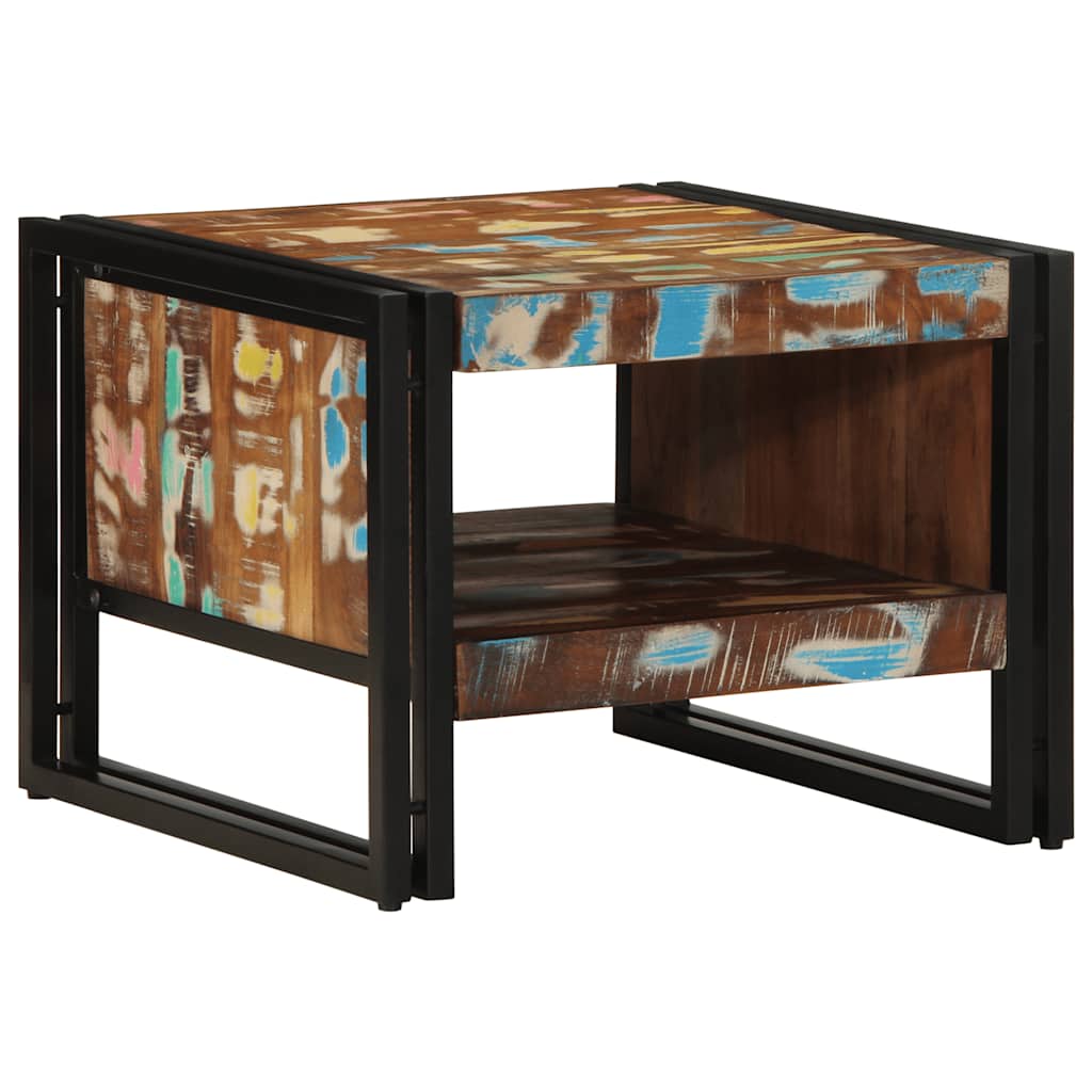 Tavolino Salotto Multicolore 50x50x38cm Legno Massello Recupero