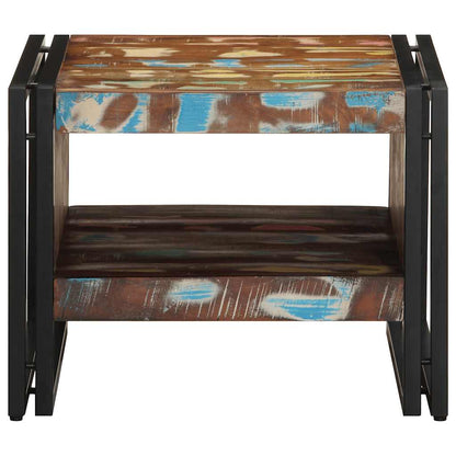 Tavolino Salotto Multicolore 50x50x38cm Legno Massello Recupero