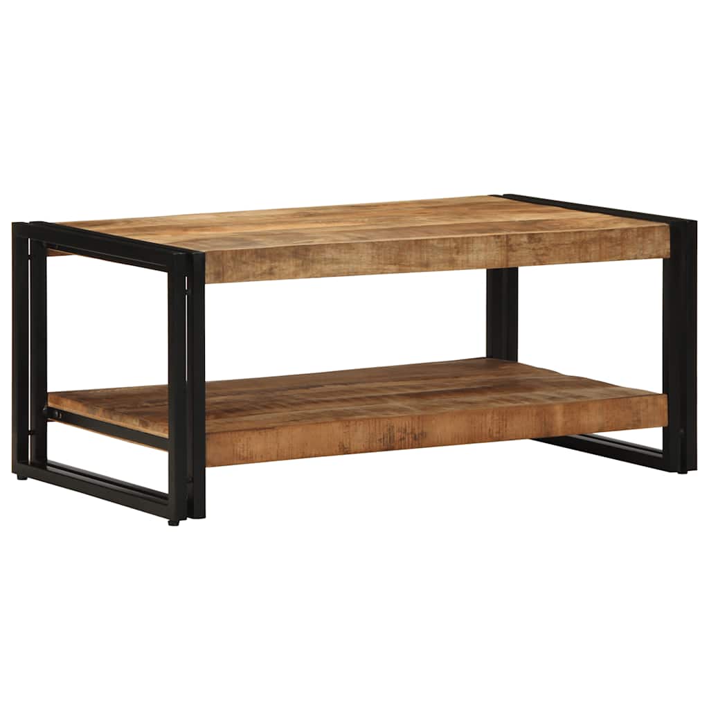 Tavolino da Salotto 90x50x38 cm Legno Massello di Mango Grezzo
