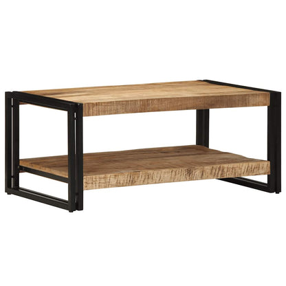 Tavolino da Salotto 90x50x38 cm Legno Massello di Mango Grezzo