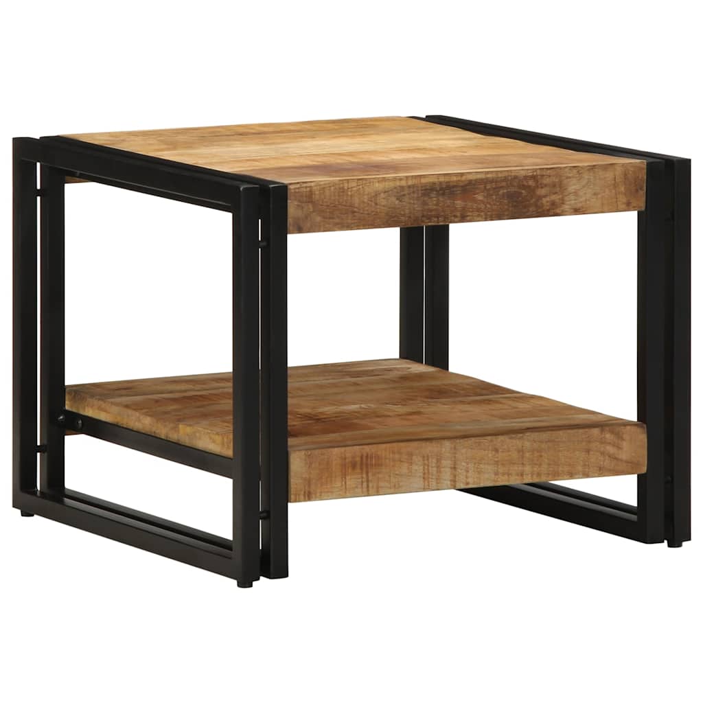 Tavolino da Salotto 50x50x38 cm Legno Massello di Mango Grezzo