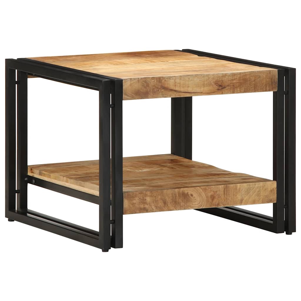 Tavolino da Salotto 50x50x38 cm Legno Massello di Mango Grezzo