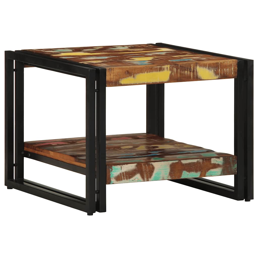 Tavolino Salotto Multicolore 50x50x38cm Legno Massello Recupero