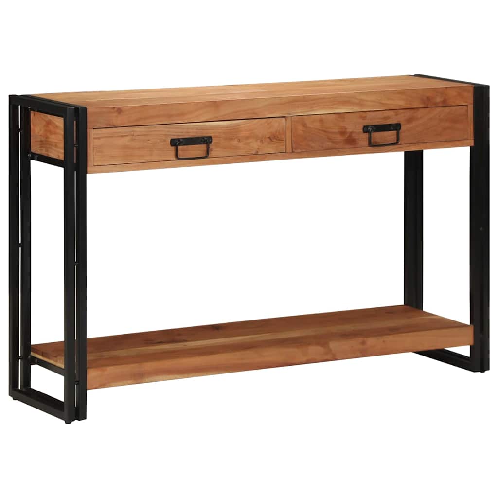 Tavolo consolle con cassetto Marrone Legno di Acacia Massello