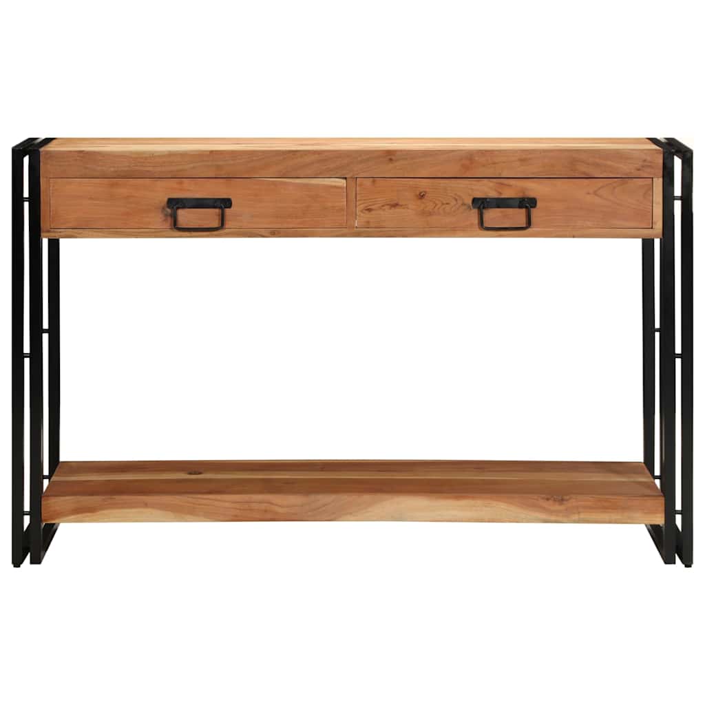 Tavolo consolle con cassetto Marrone Legno di Acacia Massello
