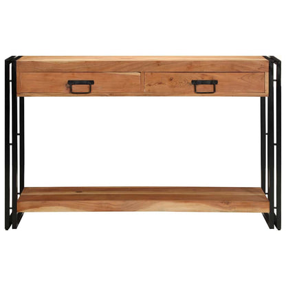 Tavolo consolle con cassetto Marrone Legno di Acacia Massello