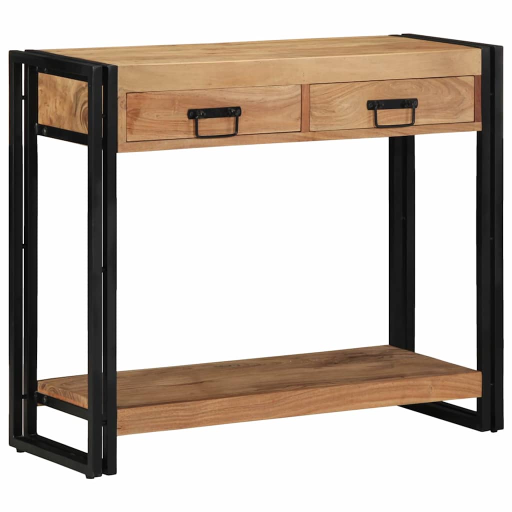 Tavolo consolle con cassetto Marrone Legno di Acacia Massello