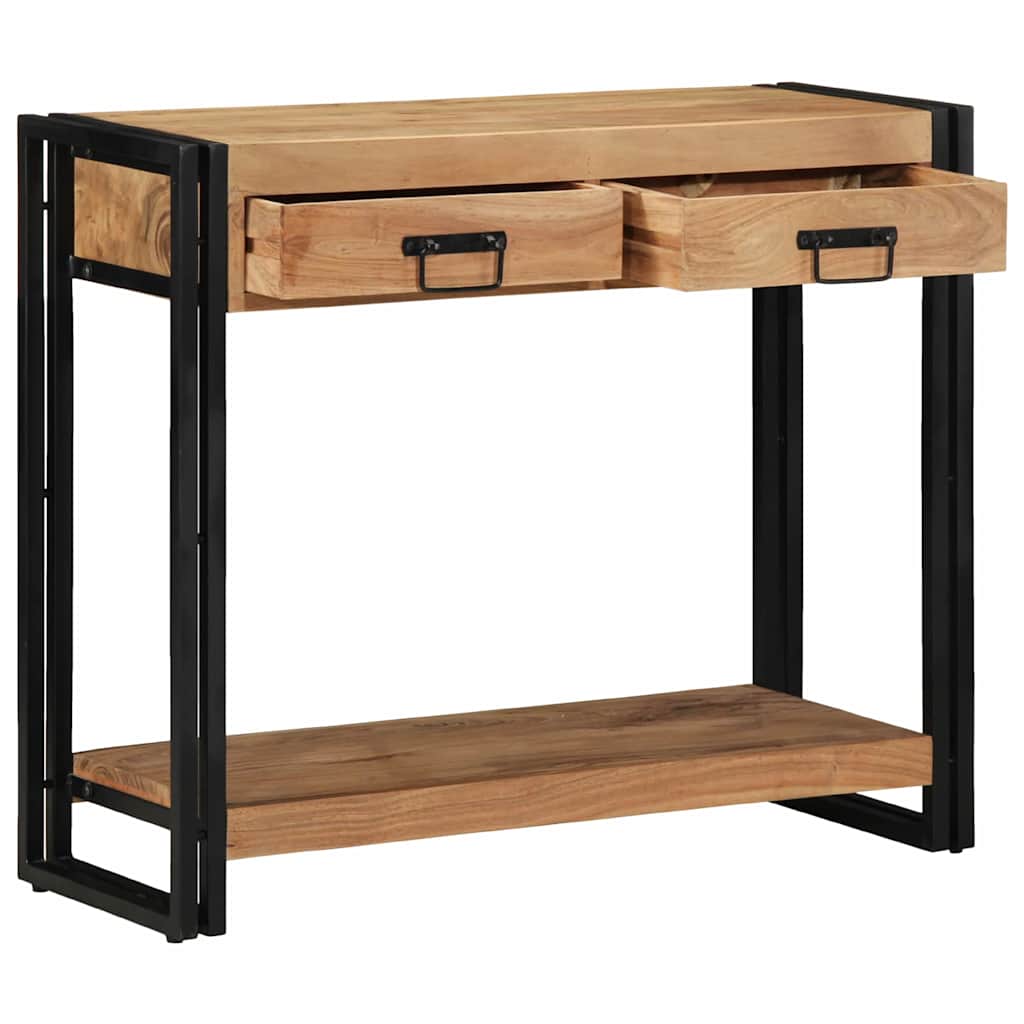 Tavolo consolle con cassetto Marrone Legno di Acacia Massello