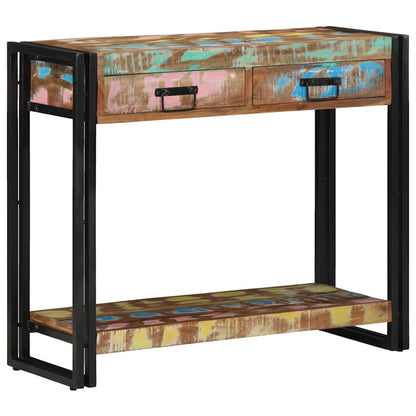 Tavolo consolle Multicolore Legno Recuperato Massello