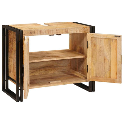 Armadio sottolavello con porta Marrone Legno di mango massello