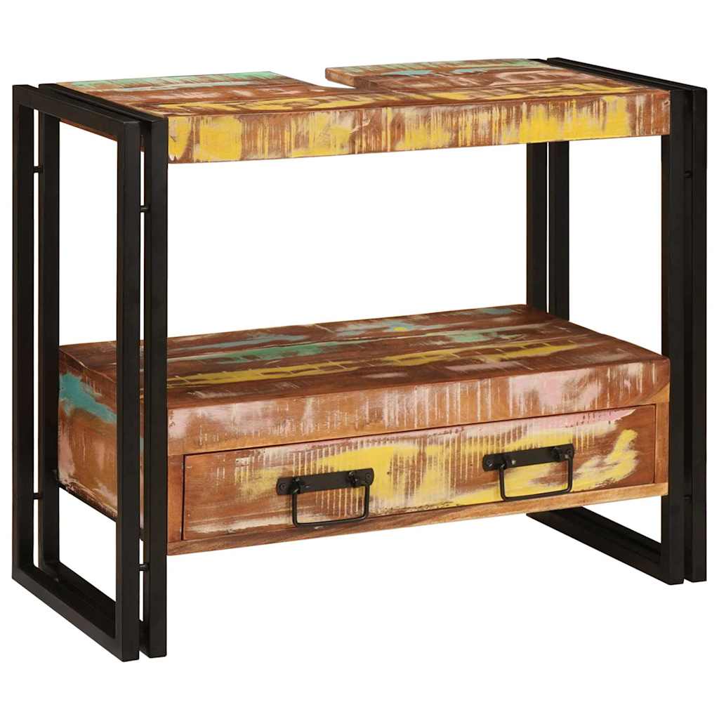 Armadio da bagno Multicolore Legno Recuperato Massello